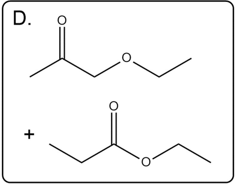 Option D for transesterification product with two reactants and no hydroxyl group.