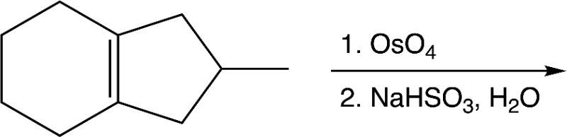 Reaction scheme for dihydroxylation using OsO4 and NaHSO3.