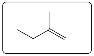 Chemical structure of an alkene featuring a double bond and a branching point.