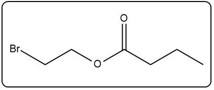 Chemical structure of C6H11BrO2 with Br and O functional groups.