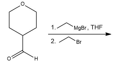 Grignard reaction mechanism showing alkoxide reacting with alkyl halide to form ether.