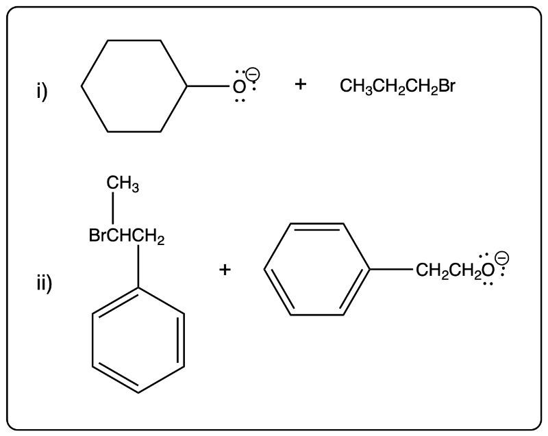 What are the best ways (alkoxide ion and alkyl halide pairs) to s ...