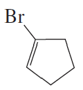 Chemical structure of a brominated cycloalkane with a bromine atom attached to a cyclopentane ring.