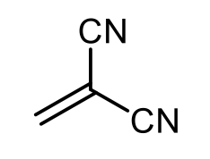 Chemical structure of acrylonitrile, a compound relevant to anionic polymerization.