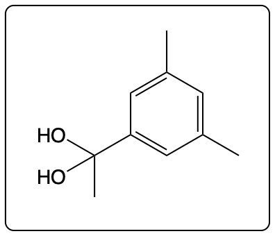 Chemical structure of a diol with two hydroxyl groups attached to an aromatic ring.