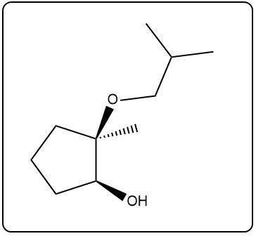 Epoxide reaction product structure with hydroxyl and ether groups.