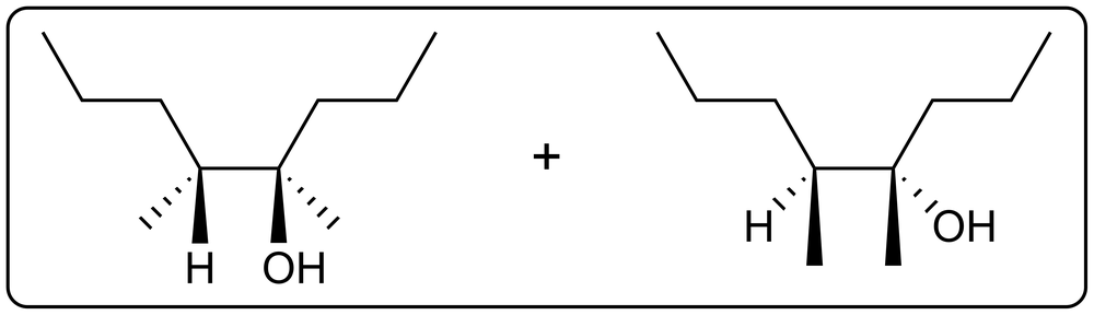 Structures of stereoisomers from hydroboration-oxidation of (Z)-4,5-dimethyloct-4-ene are illustrated.