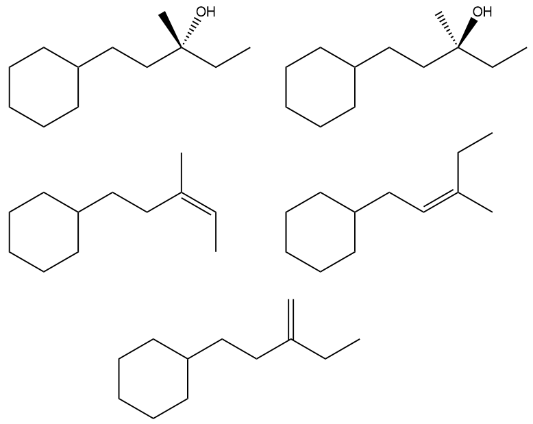 Flowchart showing multiple products from elimination reactions, focusing on SN1 and SN2 mechanisms.