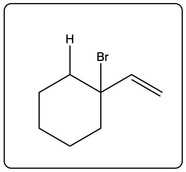 Product structure showing Br and H on the conjugated diene.