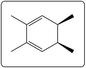 Product structure of an electrocyclic reaction with substituents.