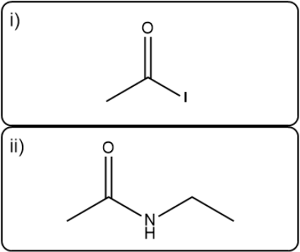 Reactions for nucleophilic acyl substitution in organic chemistry.