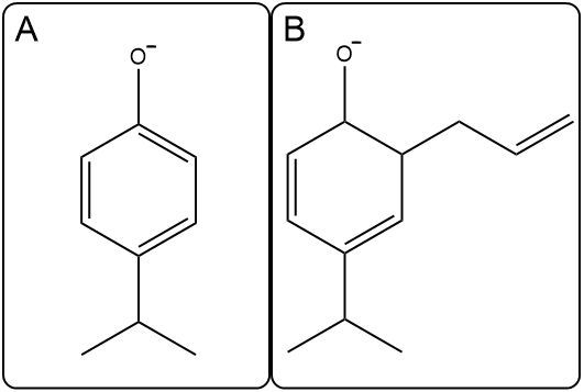 Final comparison of structures A and B for the Claisen rearrangement with different charges.