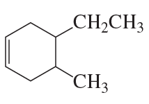 Structural formula of an alkane with a cyclohexane ring and two substituents: ethyl and methyl groups.