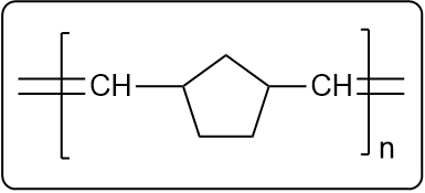 Chemical structure of a cyclic compound for polymerization.