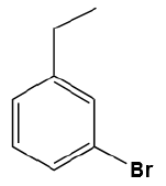 Chemical structure of a benzene ring with an ethyl group and a bromine atom attached at different positions.