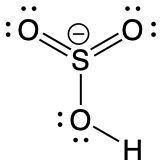 Resonance form of sulfonyloxonium ion with negative sulfur and complete octet.