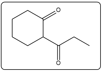 Cyclization product of a substituted cyclohexanone in aldol condensation.