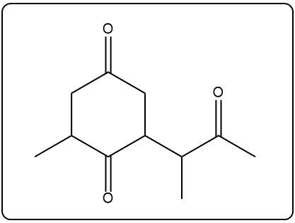 Chemical structure of a molecule with carbonyl groups, indicating a product of oxidation.