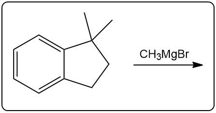 Reaction diagram showing a bromoalkane reacting with CH3MgBr.