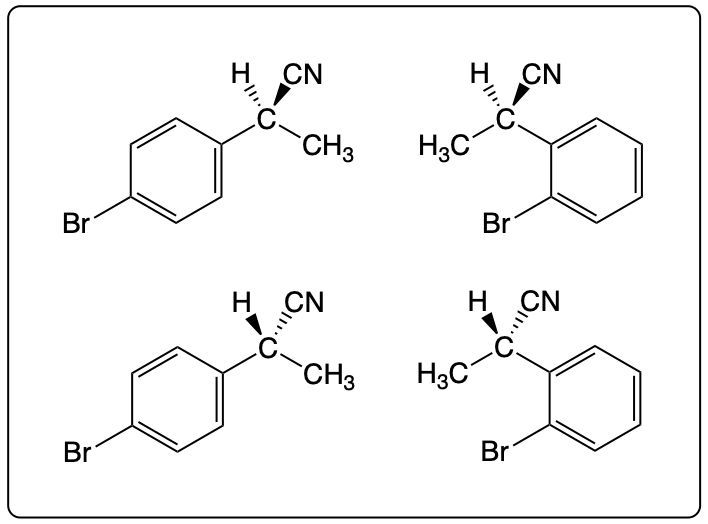 Possible products of the EAS reaction shown in the first image.