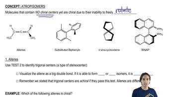 Recognizing chiral molecules with zero chiral centers.