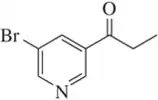 Chemical structure of a brominated aromatic compound with a nitrogen atom and a carbonyl group.
