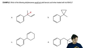 Which alkylbenzene would NOT yield benzoic acid, treated with KMnO4