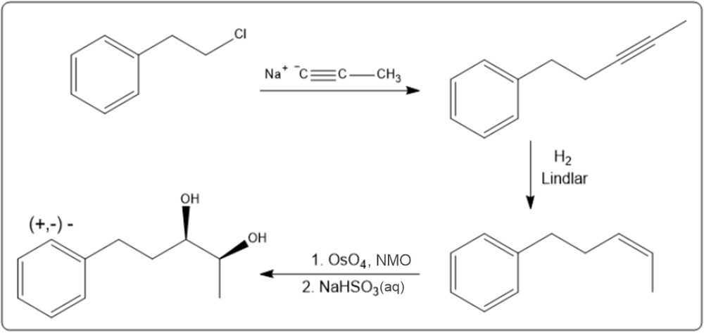 Another variation of the reaction pathway for alkynide alkylation with different reagents.