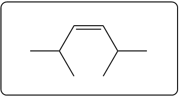 Product structure of a hydrogenated alkyne, showing a cyclohexene ring.