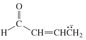 Structural representation of a molecule with resonance contributors, showing major and minor contributors.