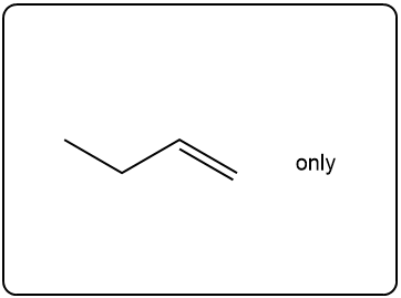 Chemical structure showing a double bond and the word 'only'.