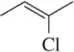 Chemical structure of a chlorinated alkene, showing a chlorine atom attached to a carbon-carbon double bond.