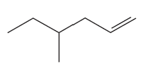 Chemical structure of an alkene with branches, illustrating a metathesis reaction for organic synthesis.