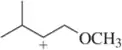 Carbocation structure with a positive charge on a carbon atom, connected to an OCH3 group.