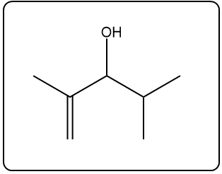 Product of acid-catalyzed tautomerization of 2,4-dimethylpentan-3-one with hydroxyl group.