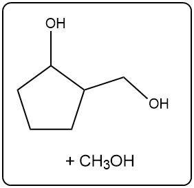 Product of the reaction showing an alcohol and methanol as reactants.