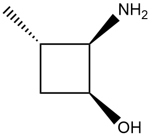 Chemical structure with NH2 and OH groups on a square, indicating a reaction mechanism.