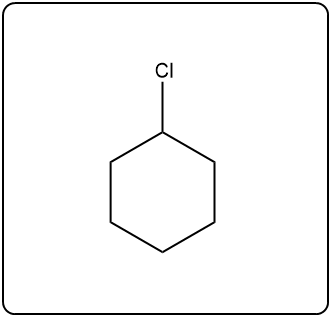 Chlorinated hexagonal structure showing one chlorine atom attached.