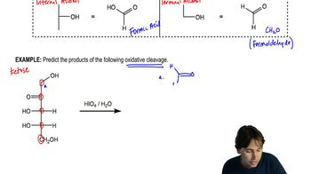 Predict the products of the following oxidative cleavage