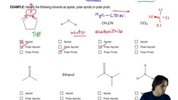 Identification of polarity in solvents