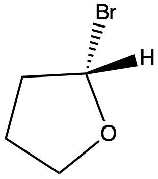 Chiral compound showing bromine and hydrogen substituents for R/S configuration analysis.