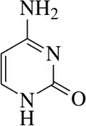 Chemical structure of a molecule with labeled hydrogen bond donors (NH2, NH) and acceptor (O).