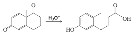 Chemical reaction diagram illustrating nucleophilic acyl substitution with reactants and products labeled.