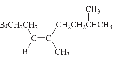 Structural representation of a compound with bromine and alkyl groups, questioning E or Z configuration.
