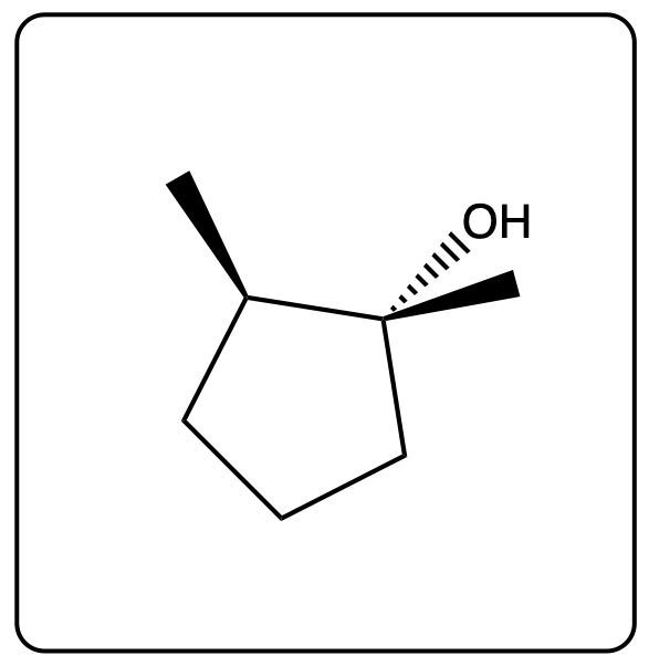 Product structure of oxymercuration showing an alcohol group attached.