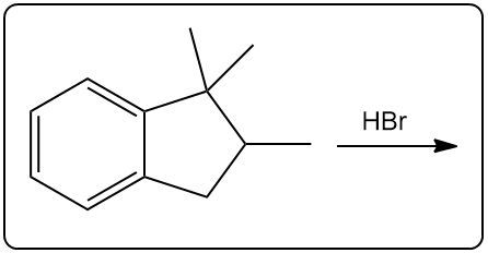 Reaction diagram showing a bromoalkane reacting with HBr.