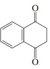 Chemical structure of a benzene derivative with a carbonyl group, illustrating a reaction pathway in organic chemistry.