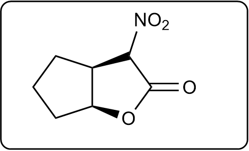 Chemical structure of a compound with a nitro group and carbonyl functional group, with a different configuration.