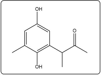 Chemical structure of a molecule with hydroxyl and carbonyl groups, showing an oxidation product.