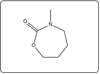 Chemical structure of a cyclic compound with a nitrogen atom and two carbonyl groups.